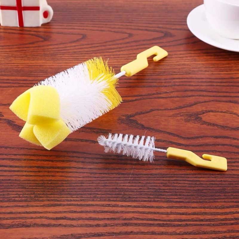 6pcs Baby Bottle Cleaning Brushes - Green Nylon PP Sponge Bottle Brush Set For Infants