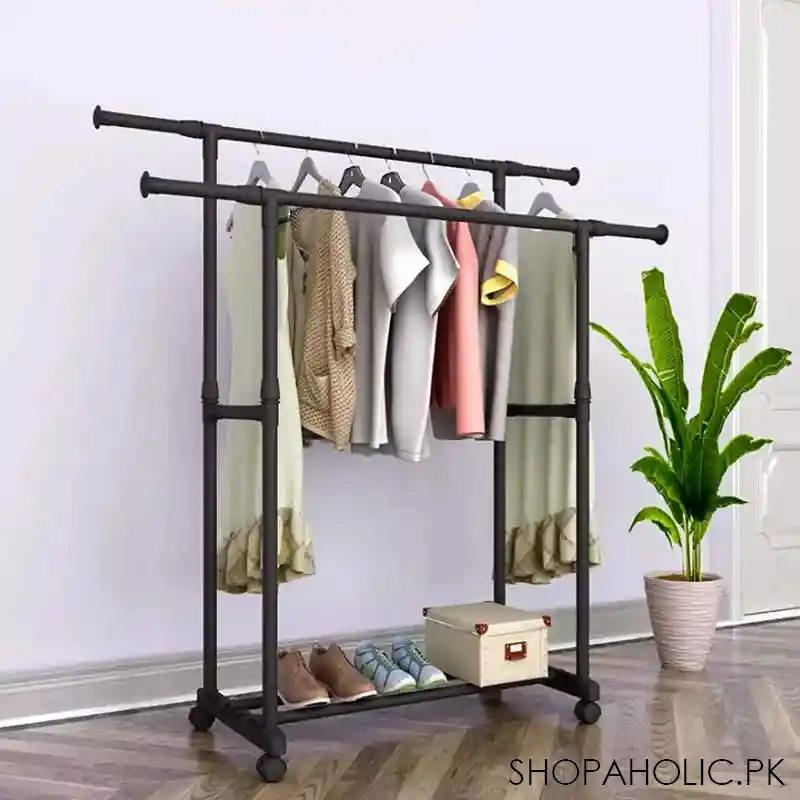Adjustable double rod garment rack sale