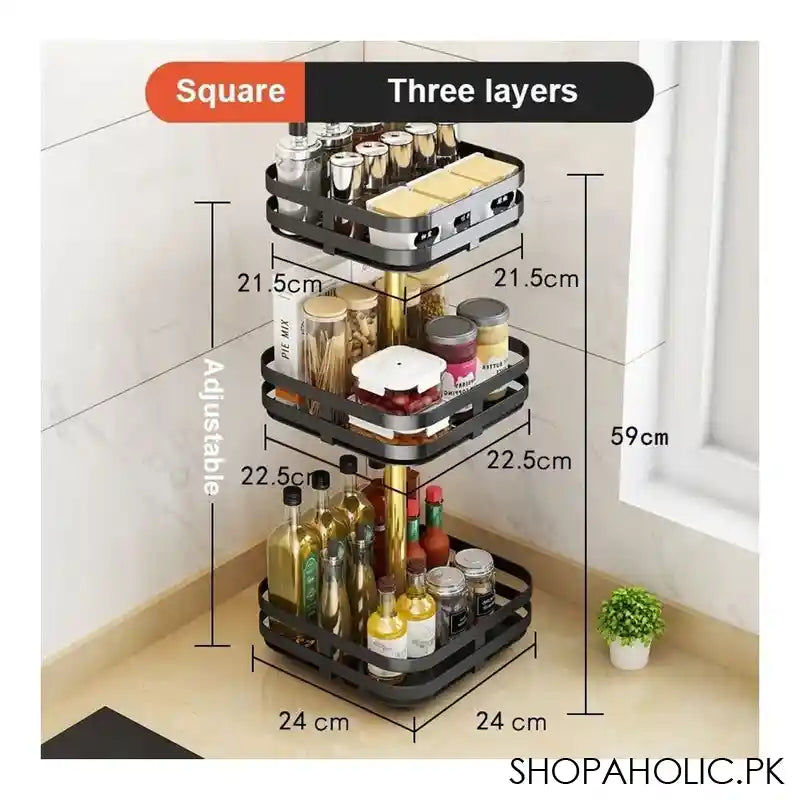 Buy Matrix Rotatable Metal Storage 3 Layer Square Organizer – Shopaholic.pk