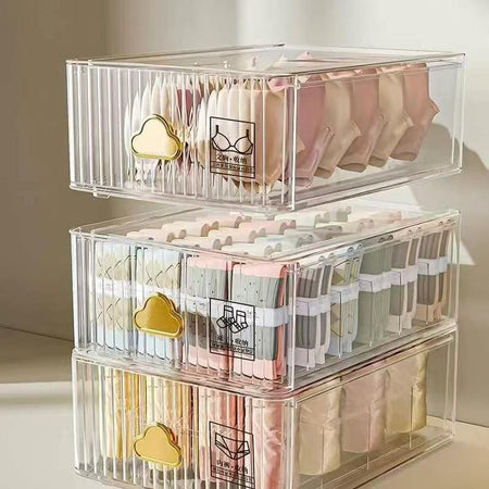 transparent drawer style storage box image 2