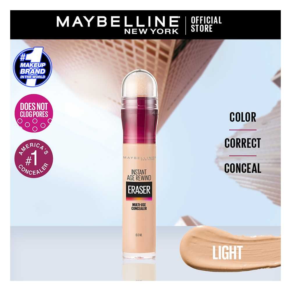 Maybelline New York Instant Eraser 12HR Multi-use 2-in-1 Concealer & Treatment, Full Coverage - 120 Light - Main Image