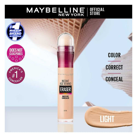 Maybelline New York Instant Eraser 12HR Multi-use 2-in-1 Concealer & Treatment, Full Coverage - 120 Light - Main Image