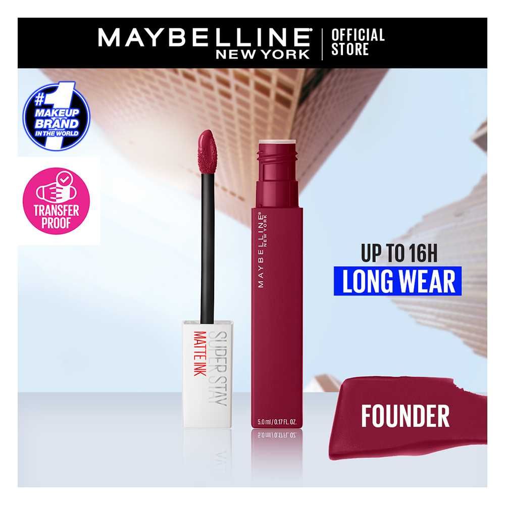 Maybelline New York SuperStay Matte Ink Liquid Lipstick 16HR Long-Lasting, High Pigment, Waterproof - 115 Founder - Main Image