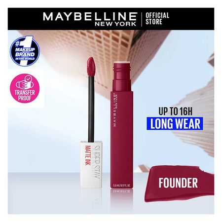 Maybelline New York SuperStay Matte Ink Liquid Lipstick 16HR Long-Lasting, High Pigment, Waterproof - 115 Founder - Main Image