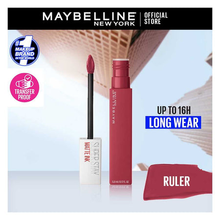 Maybelline New York Superstay Matte Ink Lipstick 16HR Long-Lasting, High Pigment, Waterproof - 80 Ruler - Main Image