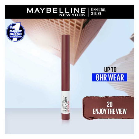 Maybelline New York Super Stay Ink Crayon Matte Longwear Lipstick, 8hrs long wear Matte Lipstick - 20 Enjoy The View - Main Image