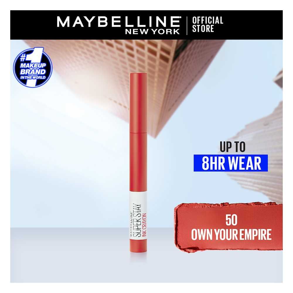Maybelline New York Super Stay Ink Crayon Matte Longwear Lipstick, 8hrs long wear Matte Lipstick - Own Your Empire - Main Image