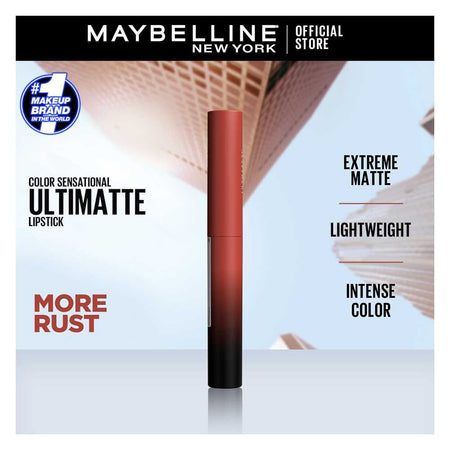Maybelline New York Color Sensational Ultimatte Matte Lipstick, 899 More Rust - Main Image