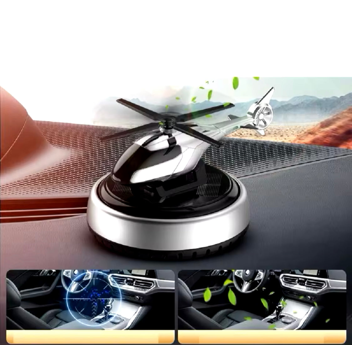 Solar Powered Car Air Freshener Helicopter - image 1