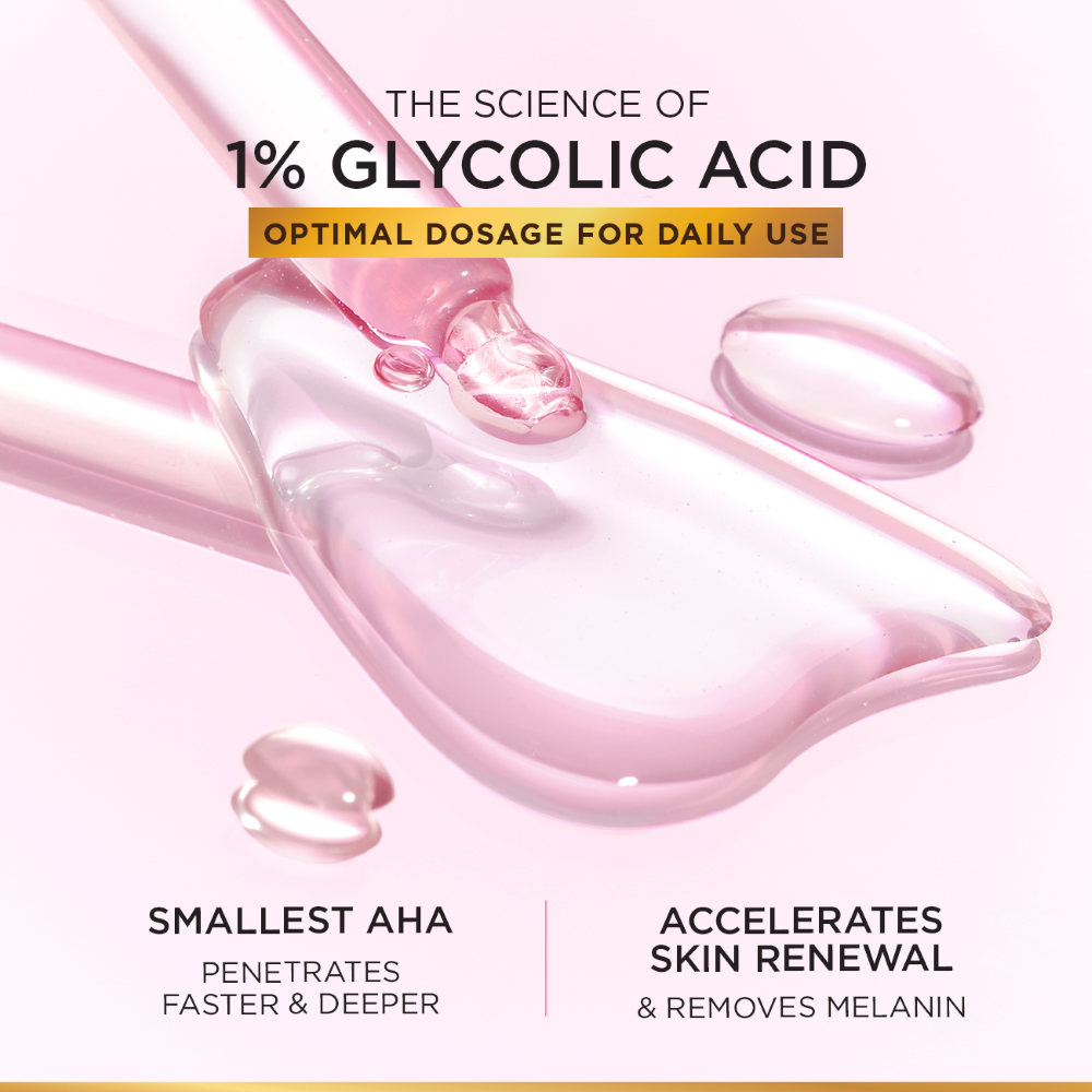 L'Oreal Paris Glycolic Bright Instant Glowing Serum, Reduces 57% Dark Spots, 30ml - Anti-Dark, Spot Brightening Face Serum - Image 3