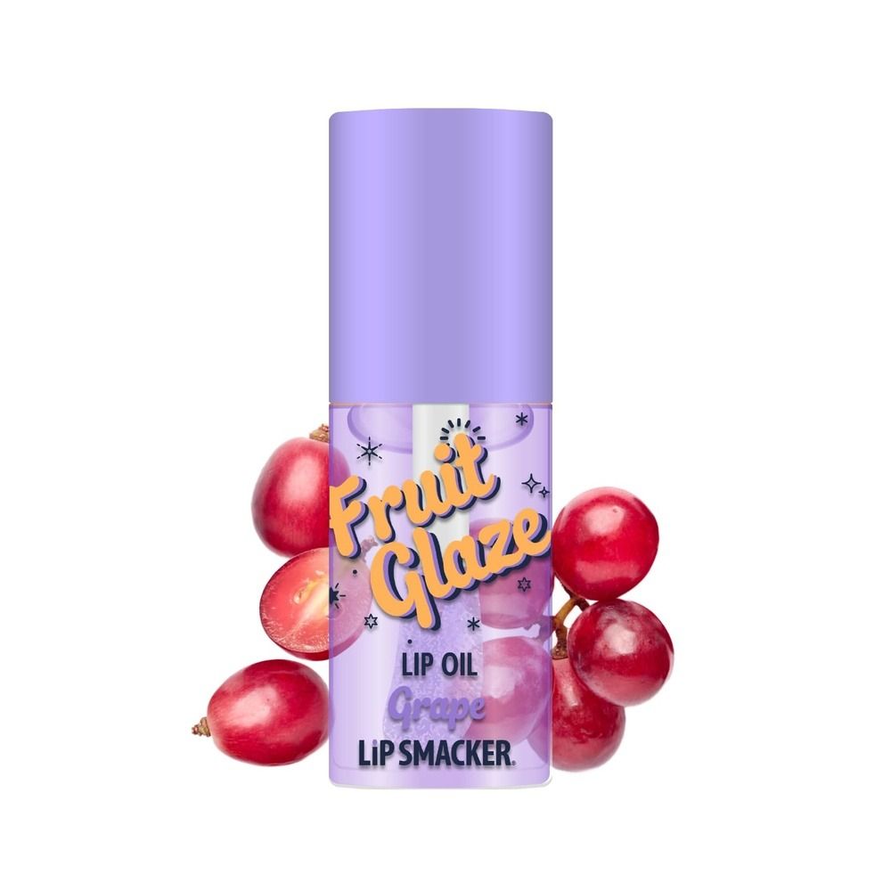 Lip Smacker Fruit Glaze Lip Oil, Ultra-Hydrating & Moisturizing with High-Shine Finish, Grape, 6.35ml - Main Image