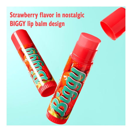Lip Smacker Biggy Lip Balm, Nostalgic Flavor, Ultra-Moisturizing & Hydrating, Clear Glossy Finish - Strawberry, 17g - Image 2