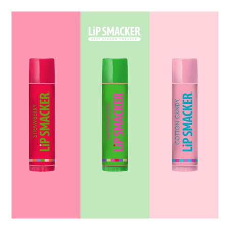 Lip Smackers Flavored Lip Balm Original & Best - Moisturizing, Soothing Trio Strawberry, Watermelon, & Cotton Candy, 3 Pcs, 12g - Image 2
