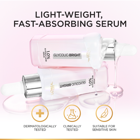 L'Oreal Paris Glycolic Bright Instant Glowing Serum, Reduces 57% Dark Spots, 30ml - Anti-Dark, Spot Brightening Face Serum - Image 5