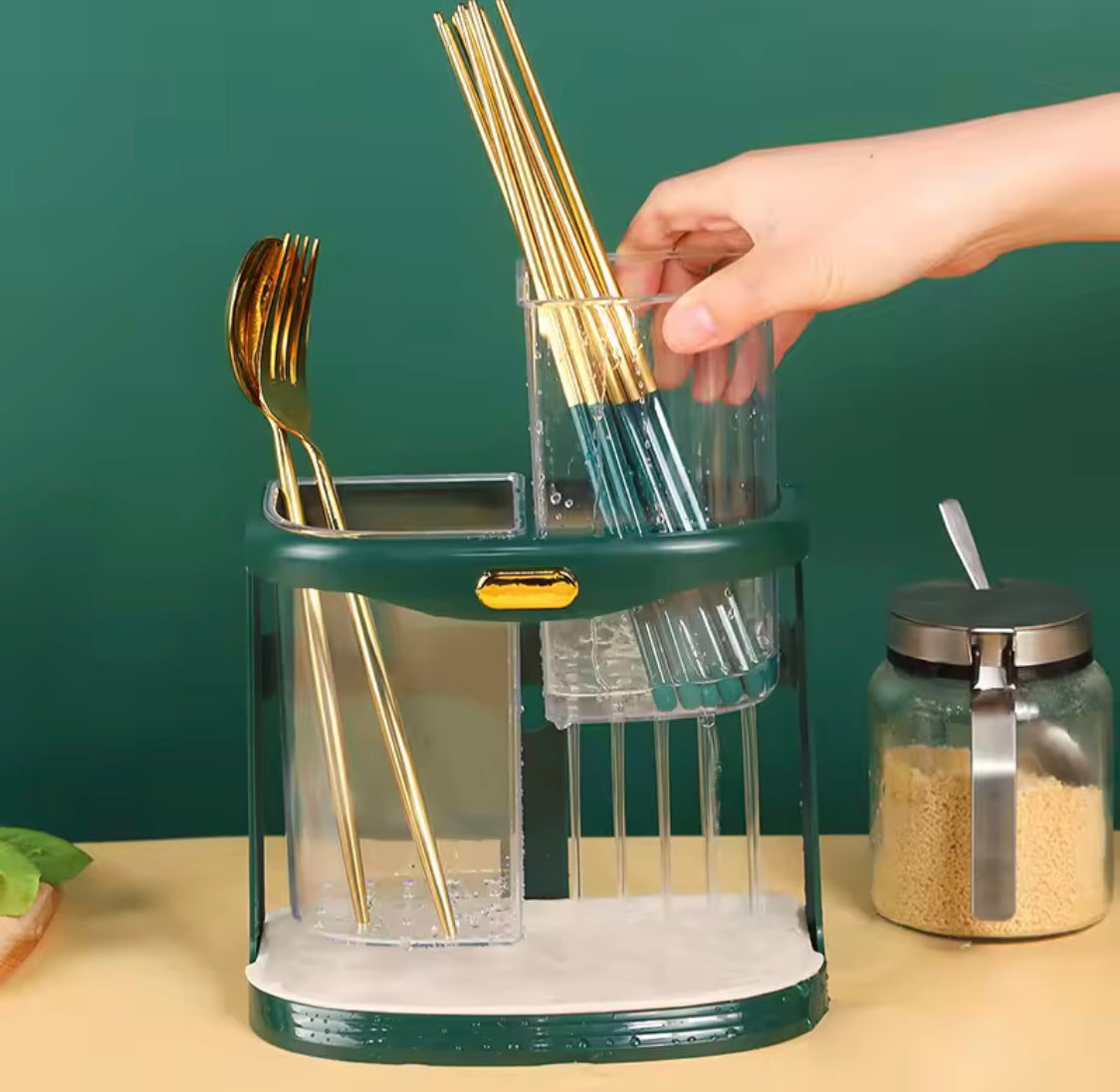 Wall Mounted Chopsticks Holder With Drain Tray - image 5