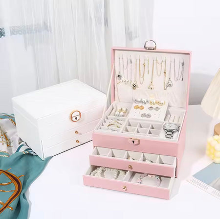 retro design three layer jewelry box image 3
