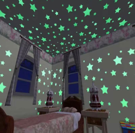 Set of 100 Fluorescents Star Stickers - image 1