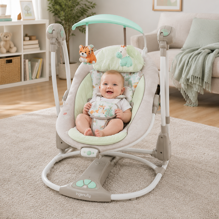 Ingenuity Convert Me Swing Seat Portable Baby Swing - White