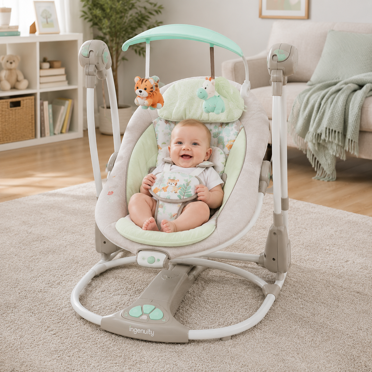 Ingenuity Convert Me Swing Seat Portable Baby Swing - White