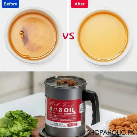 1.4l oil filter pot with strainer frying oil filter container image4
