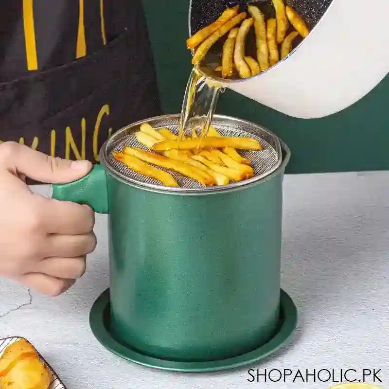 1.4l stainless steel oil filter pot with tray image3