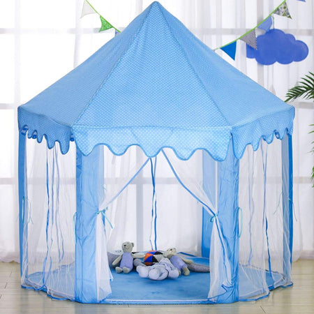 Prince Blue Castle Tent Boys Large Playhouse Including Free Lights