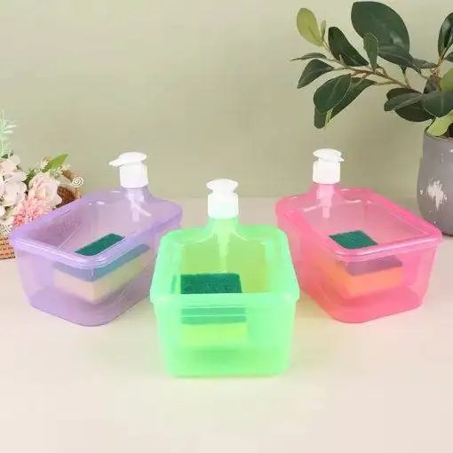 2-in-1 Soap Dispenser and Sponge Holder – Kitchen Sink Organizer with Included Sponge image 2