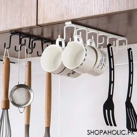 10 hooks cup holder cabinet shelf kitchen storage rack main image