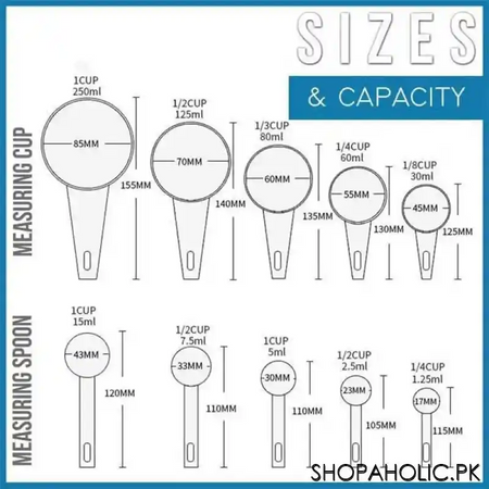 10 pcs measuring cup and spoon set   black image2