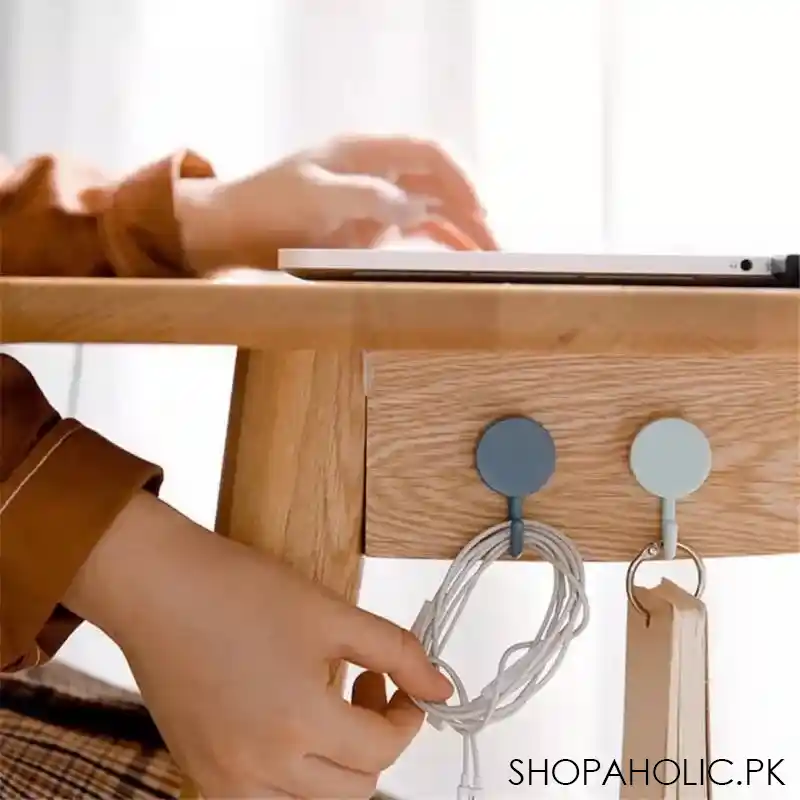 10 pcs nail free solid color free punching door hooks image2