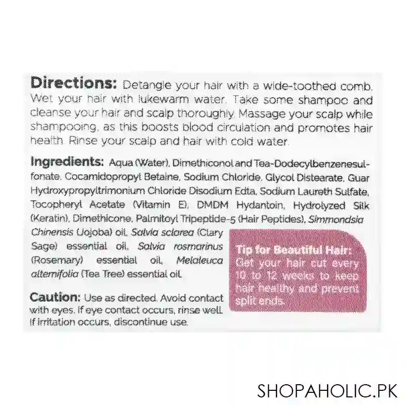 100% wellness co clary sage & tea tre organic shampoo, for intense hair repair, 280ml image3