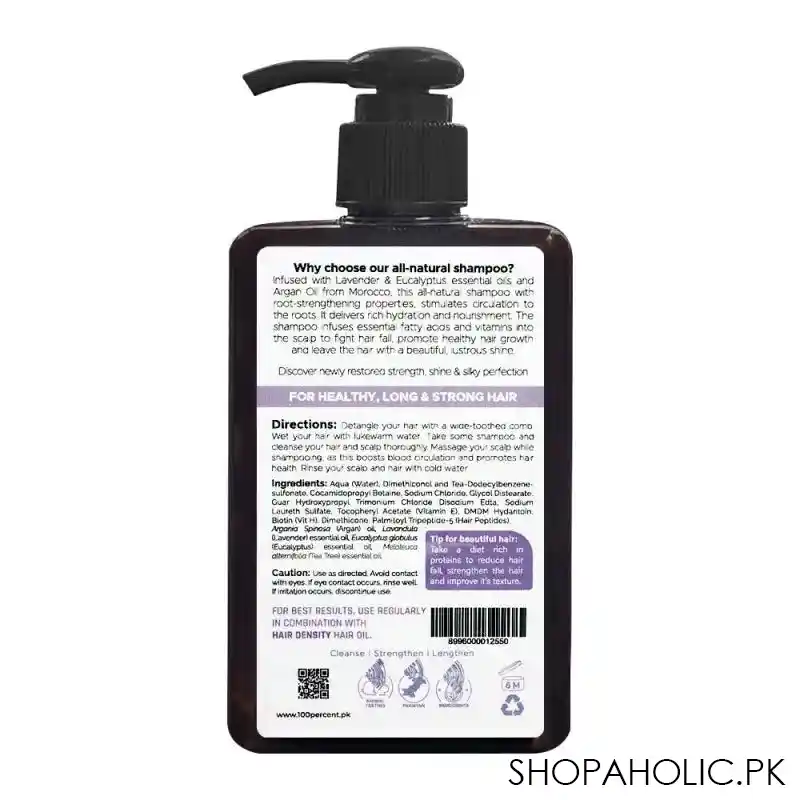 100% wellness co lavender & eucalyptus organic shampoo, for hair loss & hair growth, 280ml image2