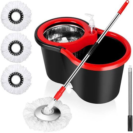 easy spin mop bucket set with steel strainer image 3