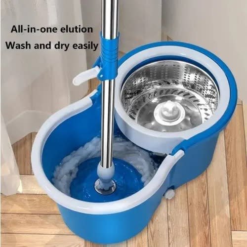 easy spin mop bucket set with steel strainer main image