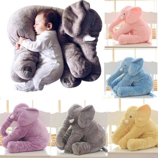 elephant plush toy for baby sleeping pillow - grey main image