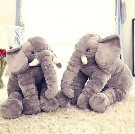 elephant plush toy for baby sleeping pillow - grey image 2