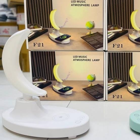 3 in 1 moon atmosphere wireless led lamp – bluetooth speaker & fast charging image 4