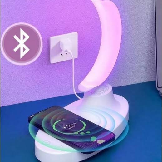 3 in 1 moon atmosphere wireless led lamp – bluetooth speaker & fast charging main image