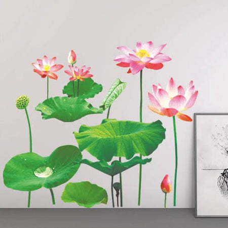 3d lotus flower wall sticker image 2