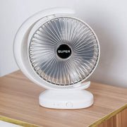 2 in 1 rechargeable globe shaped desktop fan & led light image 2