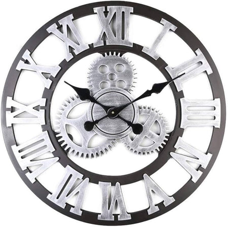 roman numeral silver wall clock image 3