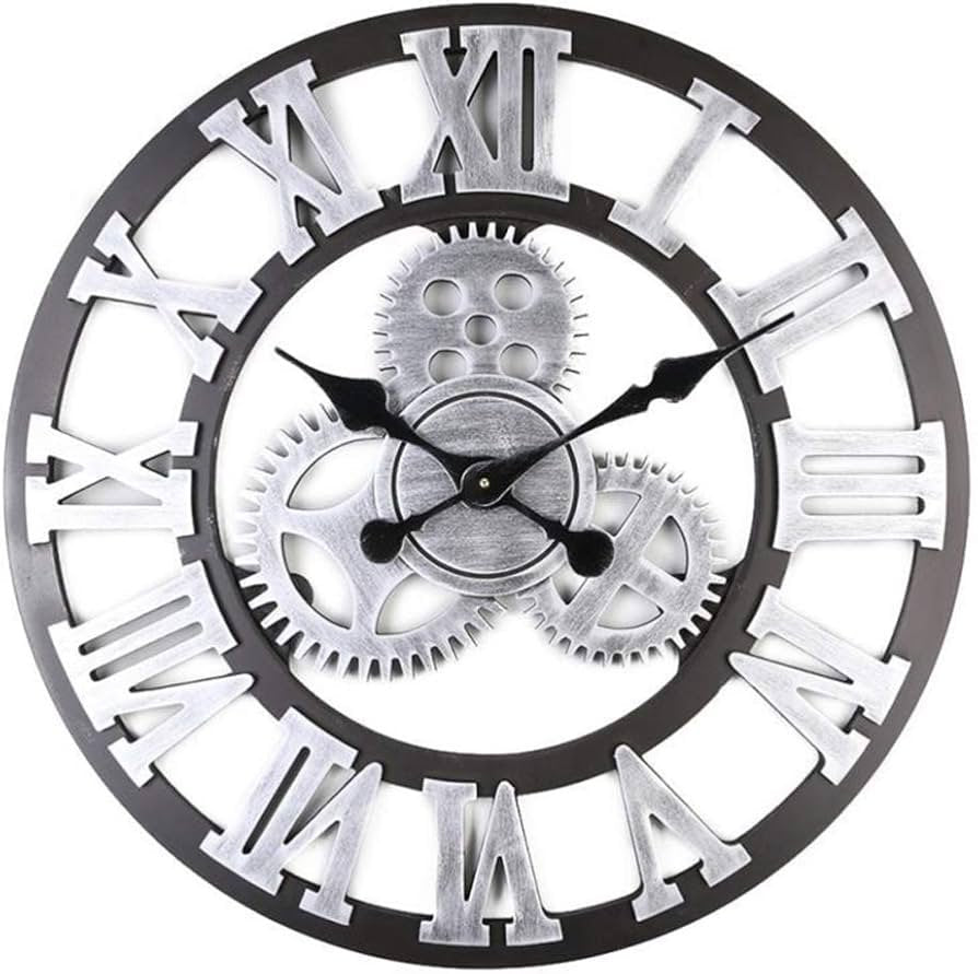 roman numeral silver wall clock image 3