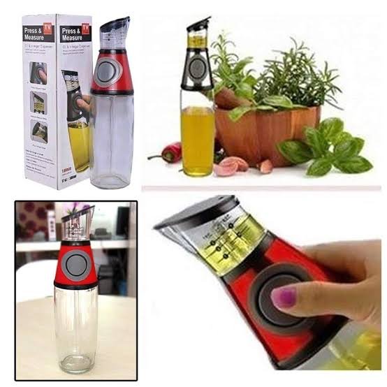 press measure oil & vinegar dispenser bottle - 500ml image 4