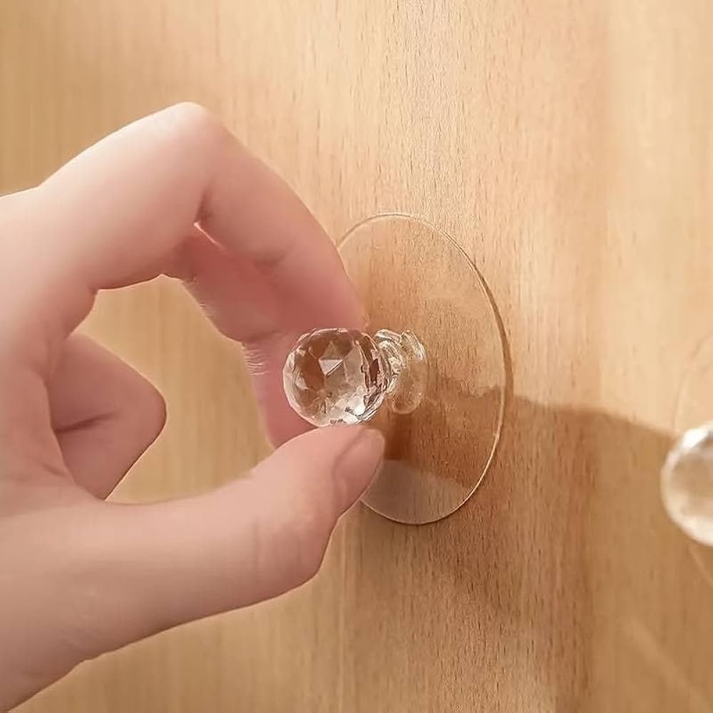 (pack of 10) crystal diamond strong adhesive hooks main image