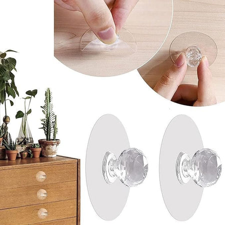 (pack of 10) crystal diamond strong adhesive hooks image 2