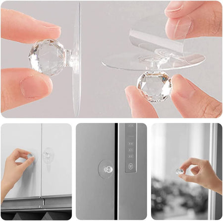 (pack of 10) crystal diamond strong adhesive hooks image 4