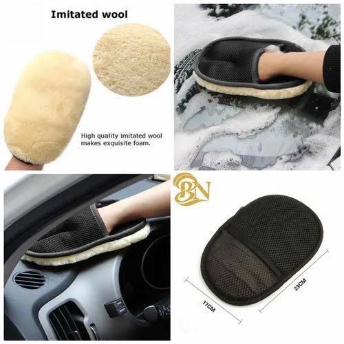 universal scratch-free car wash woolen mitt image 2