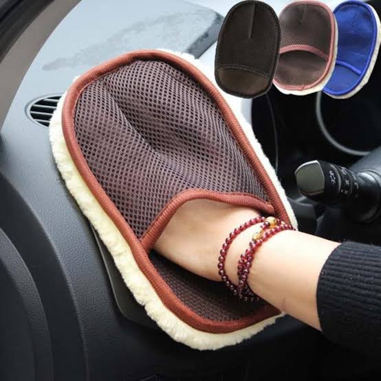 universal scratch-free car wash woolen mitt image 3