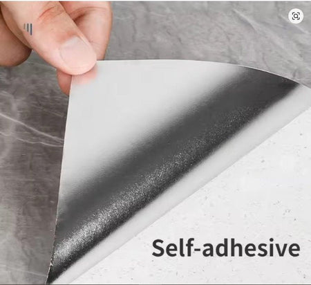 3d self adhesive marble sticker sheet 60 x 200cm (gray) image 2