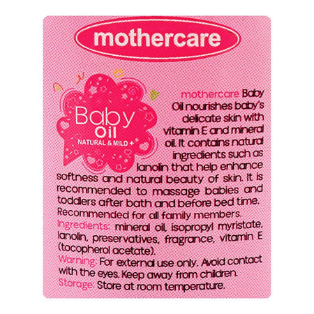 Mothercare Natural & Milld+ Baby Oil, Paraben & Sulphate Free, 110ml - Image 3
